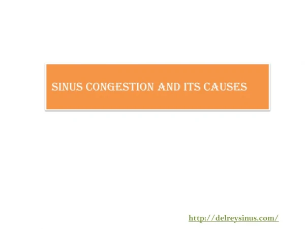 Sinus Congestion and Its causes