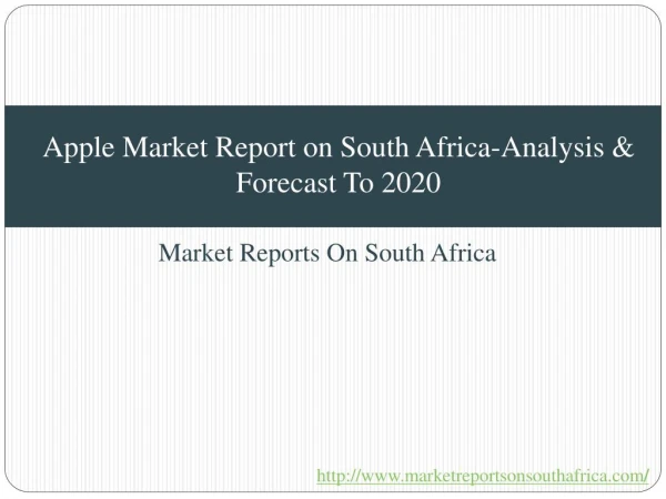 Apples Market Report on South Africa-Analysis & Forecast To 2020