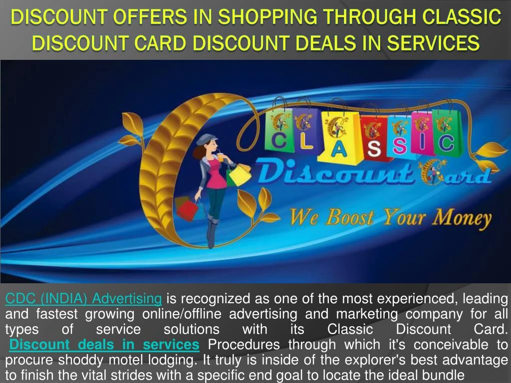discount offers in shopping through classic discount card discount deals in services