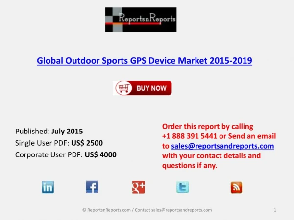 Global Outdoor Sports GPS Device Market 2015-2019