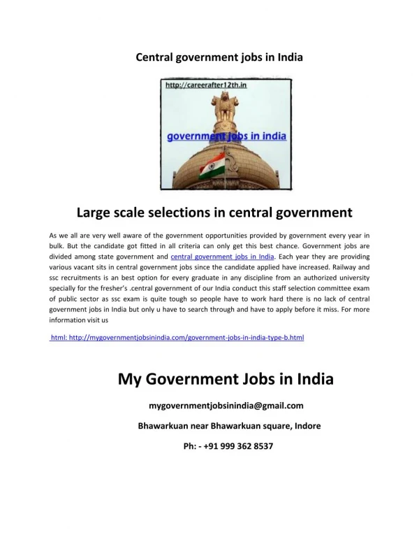 large scale selections in central government