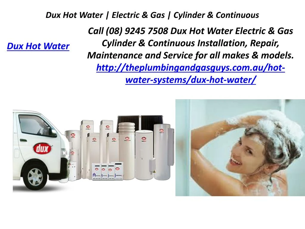 dux hot water electric gas cylinder continuous