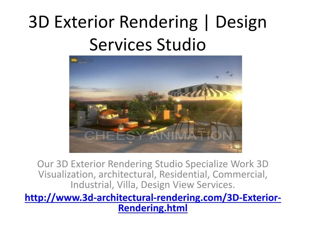 3d exterior rendering design services studio