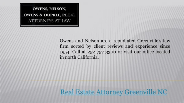 Greenville NC Real Estate Attorney