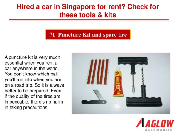 Hired a car in Singapore for rent? Check for these tools & kits