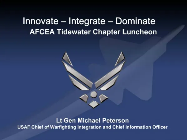Innovate Integrate Dominate AFCEA Tidewater Chapter Luncheon