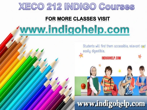 XECO 212 Courses Tutorial / indigohelp