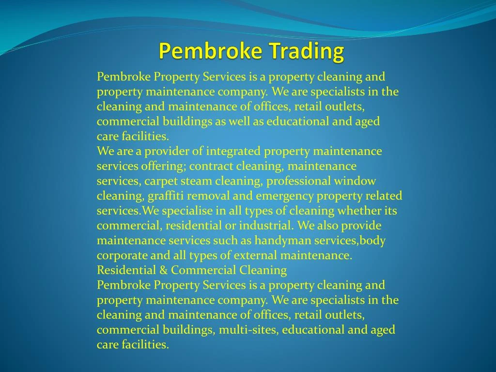 pembroke trading