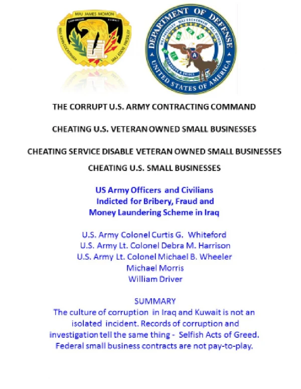 Blog 17 US Army Officers and Civilians Indicted for Bribery