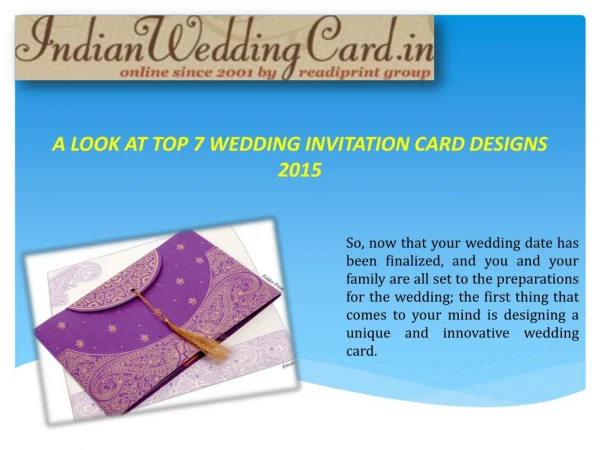 Wedding Invitation card Designs 2015