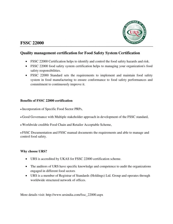 fssc 22000 certification