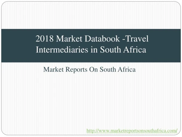 2018 Market Databook -Travel Intermediaries in South Africa