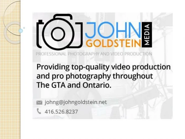 John Goldstein Media’s Professional Photography in Mississauga