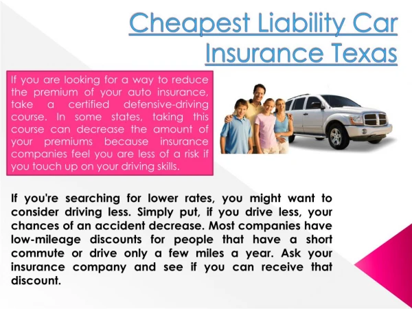 Cheapest Liability Car Insurance Texas