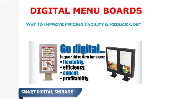 Digital Menu Boards - Improve Pricing Facility & Reduce Cost