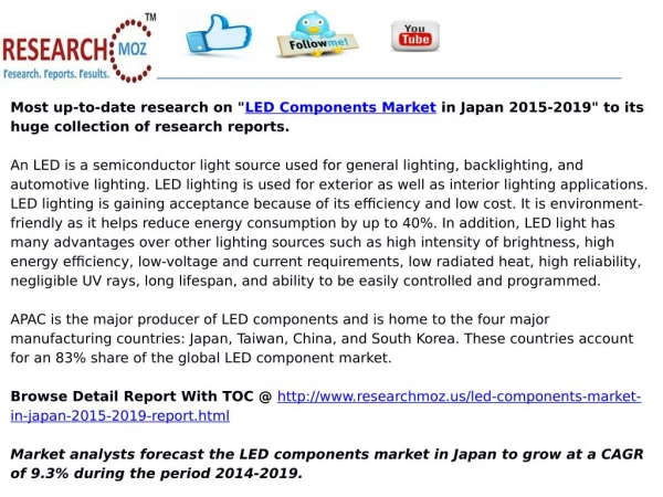 LED Components Market in Japan 2015-2019