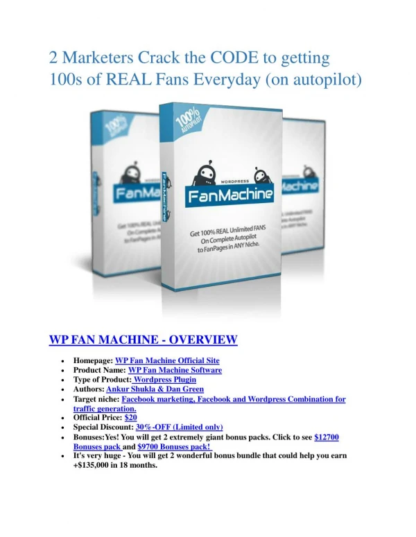TRUST review of WP Fan Machine and $14000 Bonuses