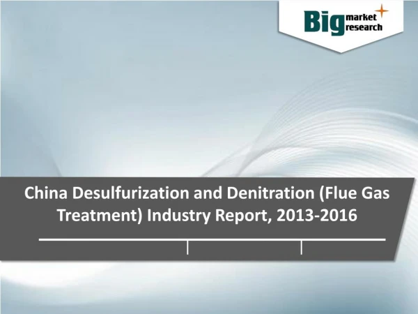 China Desulfurization and Denitration (Flue Gas Treatment) Industry - Size, Share, Growth & Demand