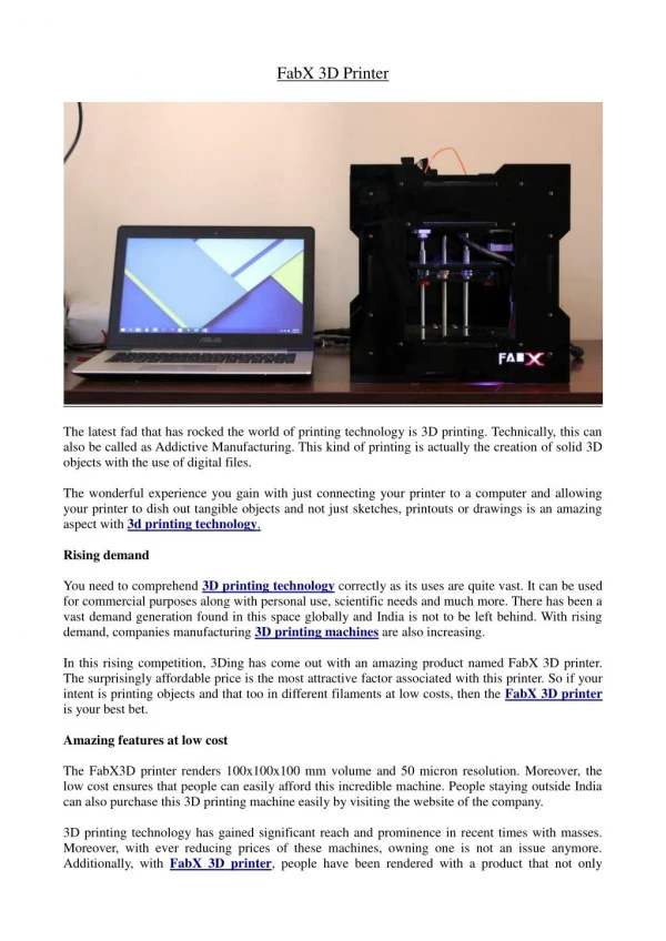 FabX 3D Printer