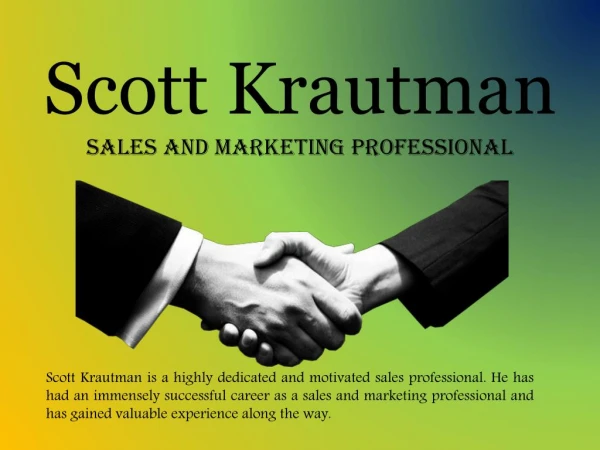 Scott Krautman_Sales and Marketing Professional