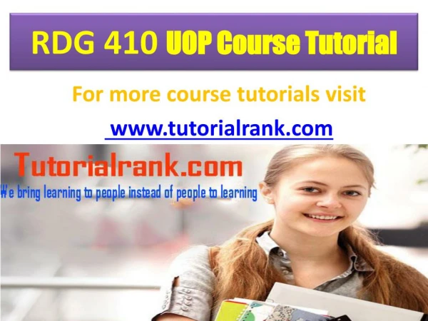 RDG 410 uop course tutorial/tutorial rank