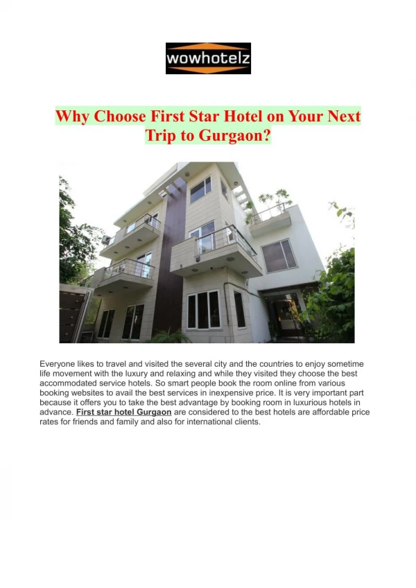 First Star Hotel Gurgaon