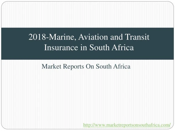 2018-Marine, Aviation and Transit Insurance in South Africa