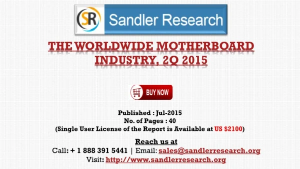 The Worldwide Motherboard Industry, 2Q 2015 Market Growth