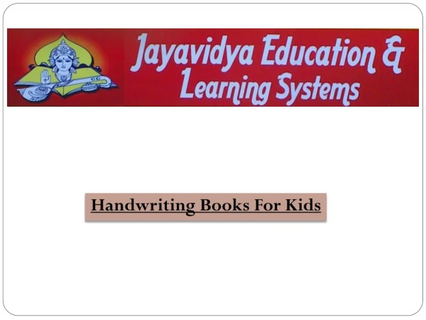 Handwriting Books For Kids?
