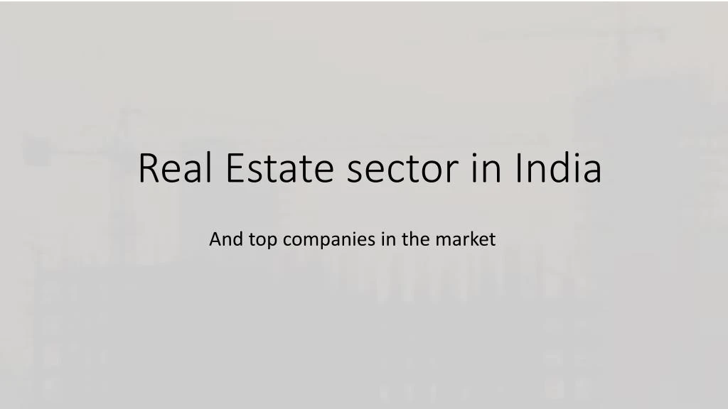 real estate sector in india