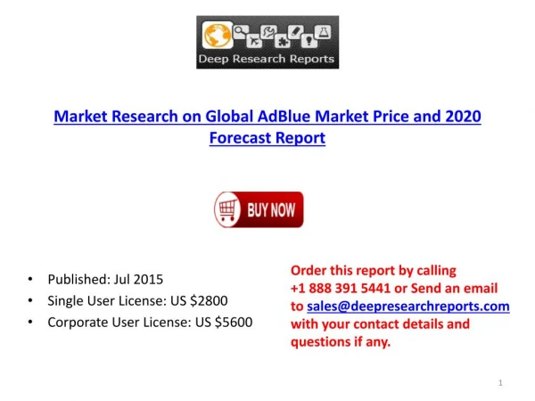 Worldwide AdBlue Market Growth Analysis Report 2020