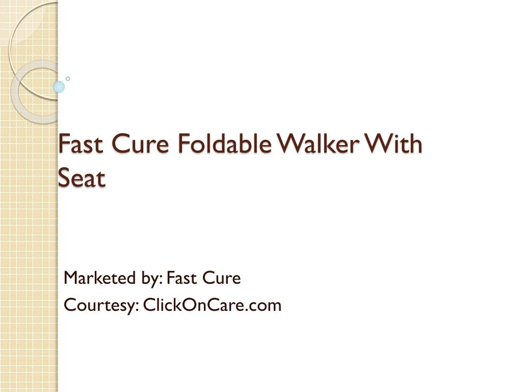 fast cure foldable walker with seat