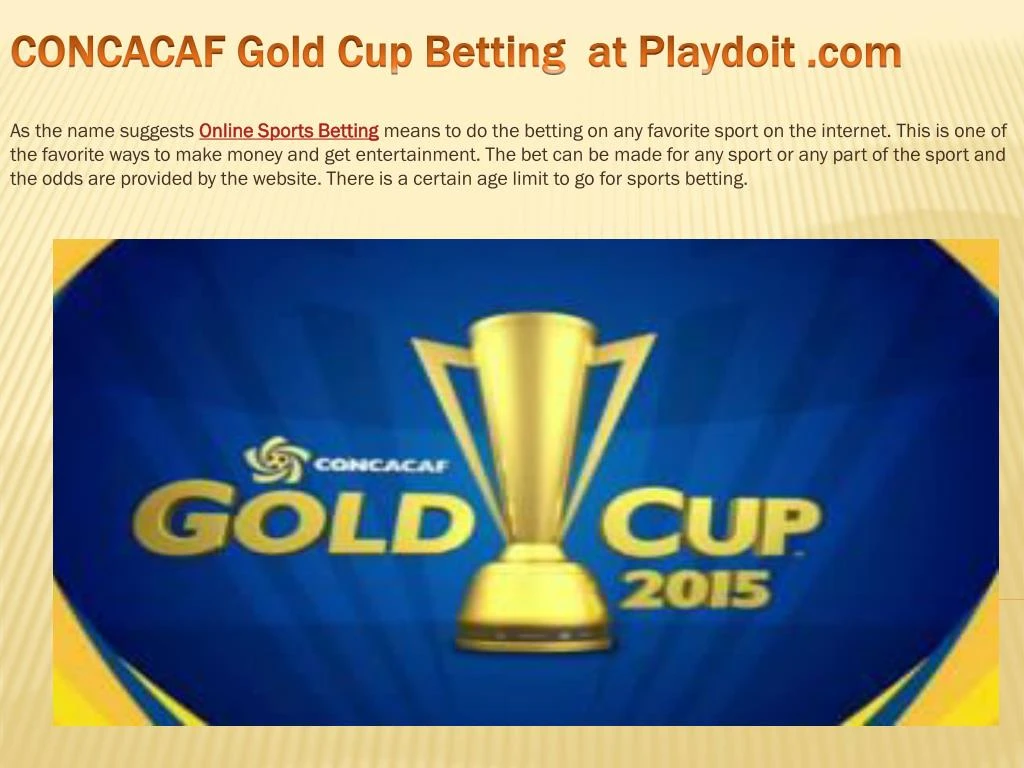 concacaf gold cup betting at playdoit com