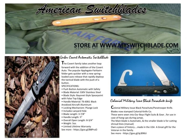 Stiletto switchblade knife for sale at myswitchblade.com