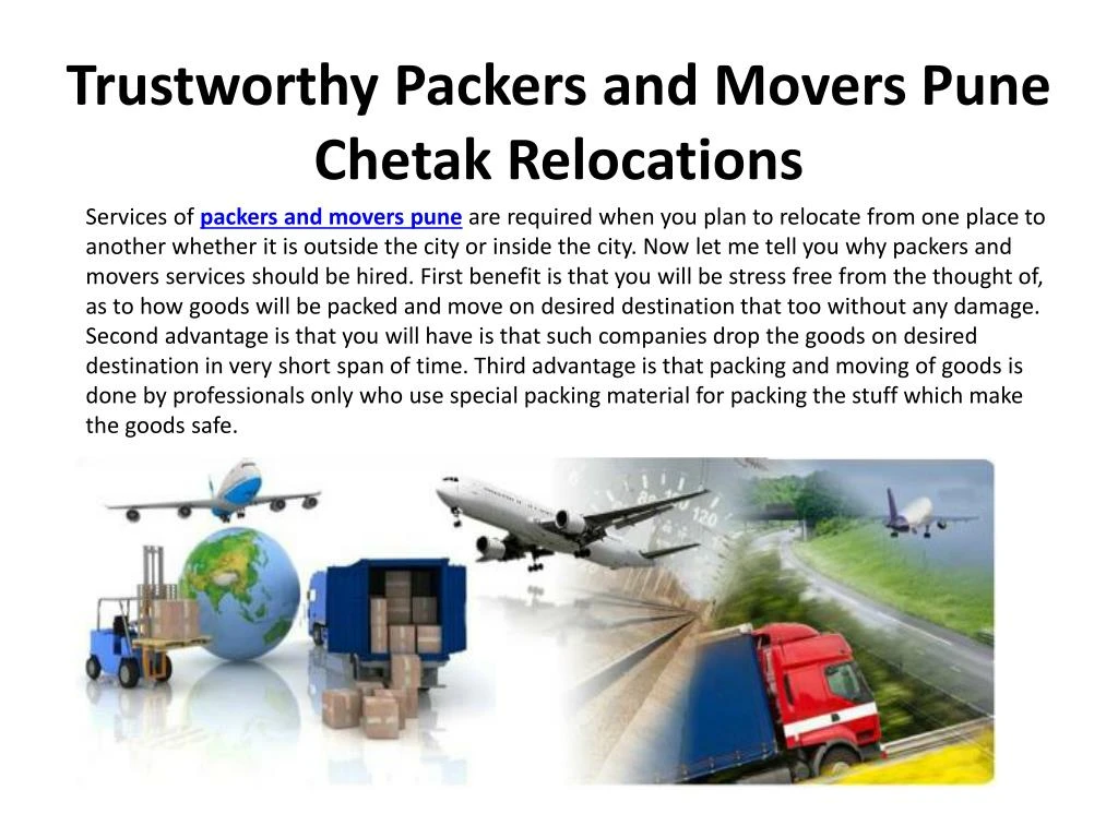trustworthy packers and movers pune chetak relocations