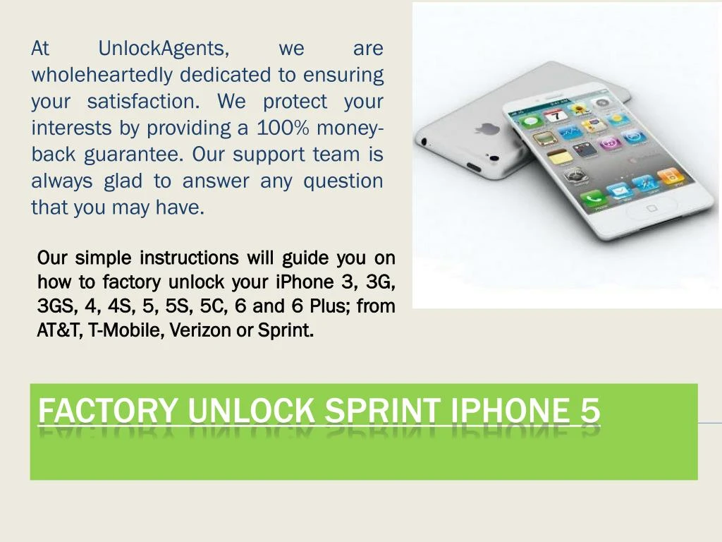 factory unlock sprint iphone 5