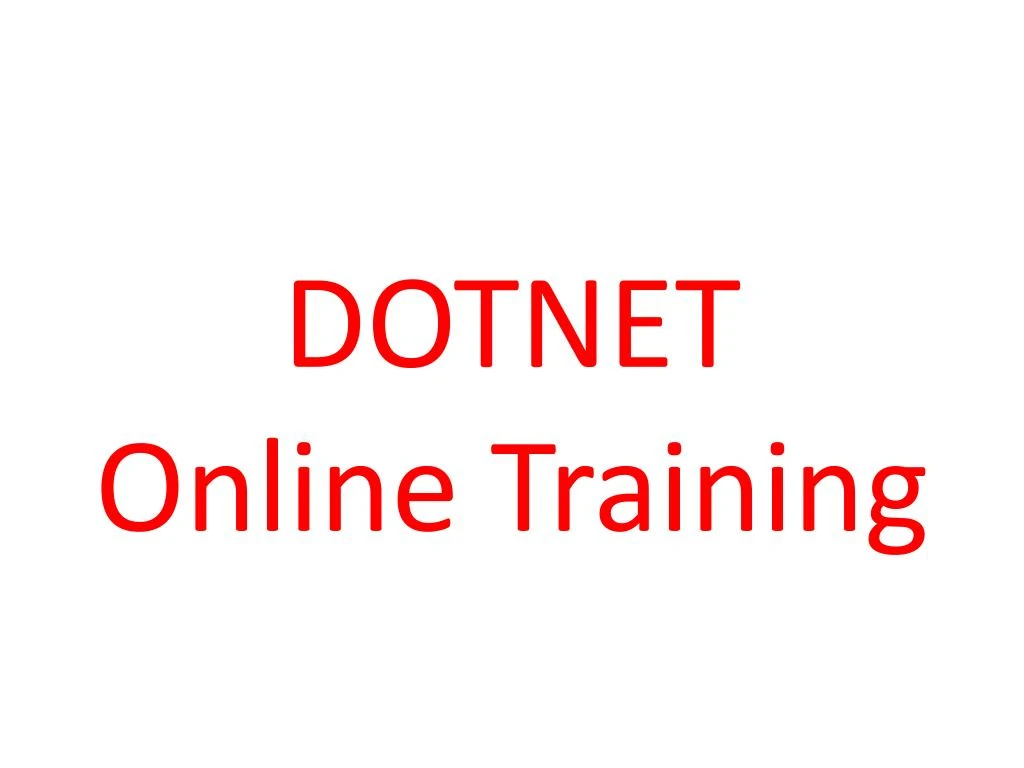 dotnet online training