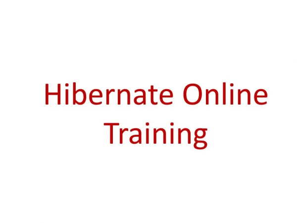 The best Hibernate online training