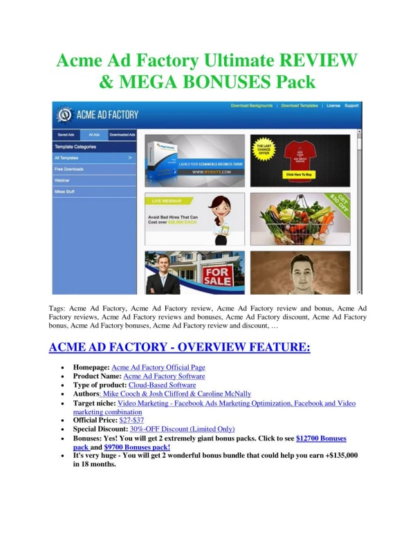 Acme Ad Factory Reviews and Bonuses-Acme Ad Factory