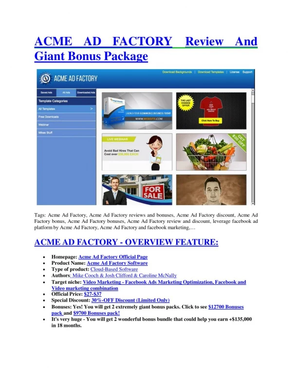 Acme Ad Factory review & (GIANT) $24,700 bonus