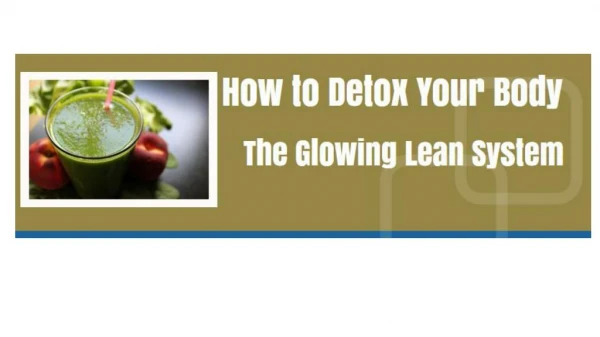 How to Detox Your Body