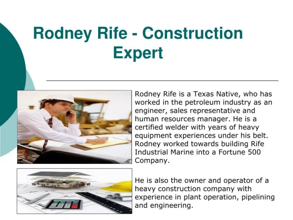 Rodney Rife - Construction Expert
