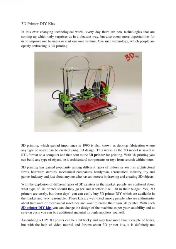 3D Printer DIY Kits - 3Ding