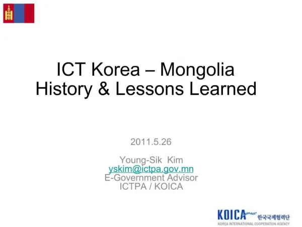 ICT Korea Mongolia History Lessons Learned
