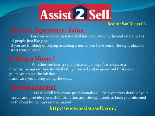 Real Estate Company, Agent, Broker and Realtor San Diego CA