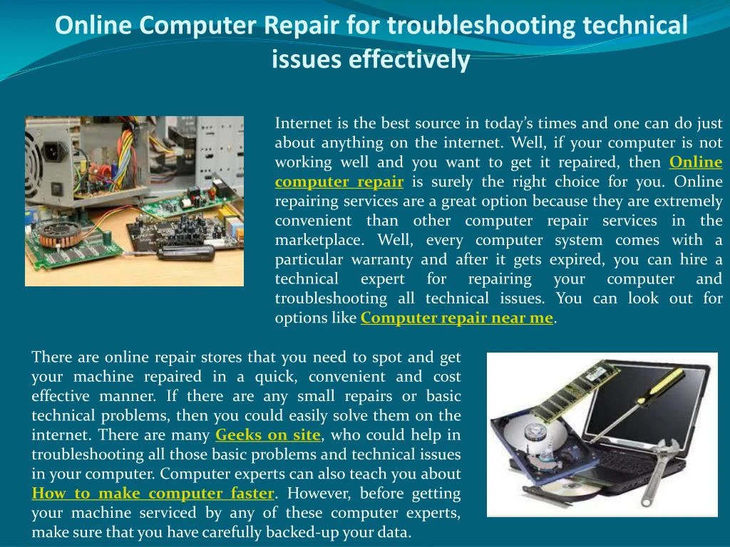 online computer repair for troubleshooting technical issues effectively