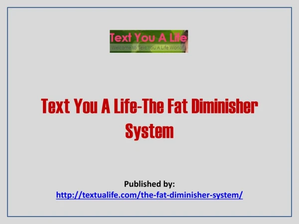 Text You A Life-The Fat Diminisher System