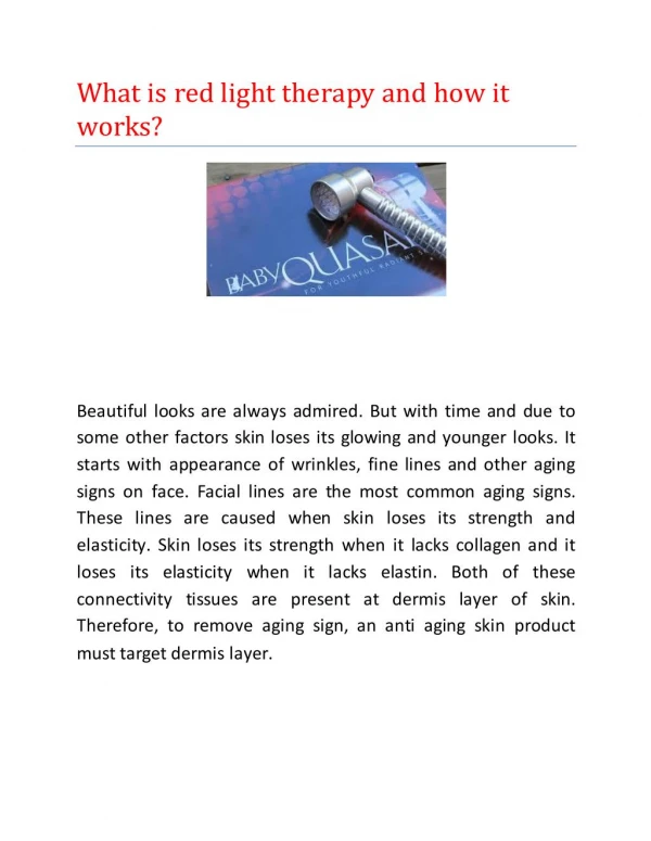 What is red light therapy and how it works?
