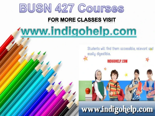 BUSN 427 Course Tutorial / indigohelp