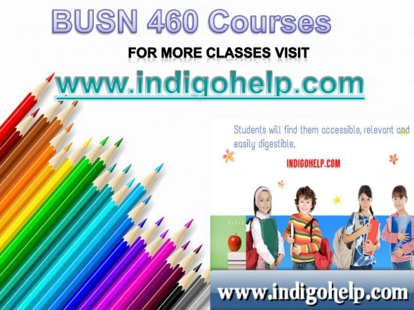 BUSN 460 Course Tutorial / indigohelp